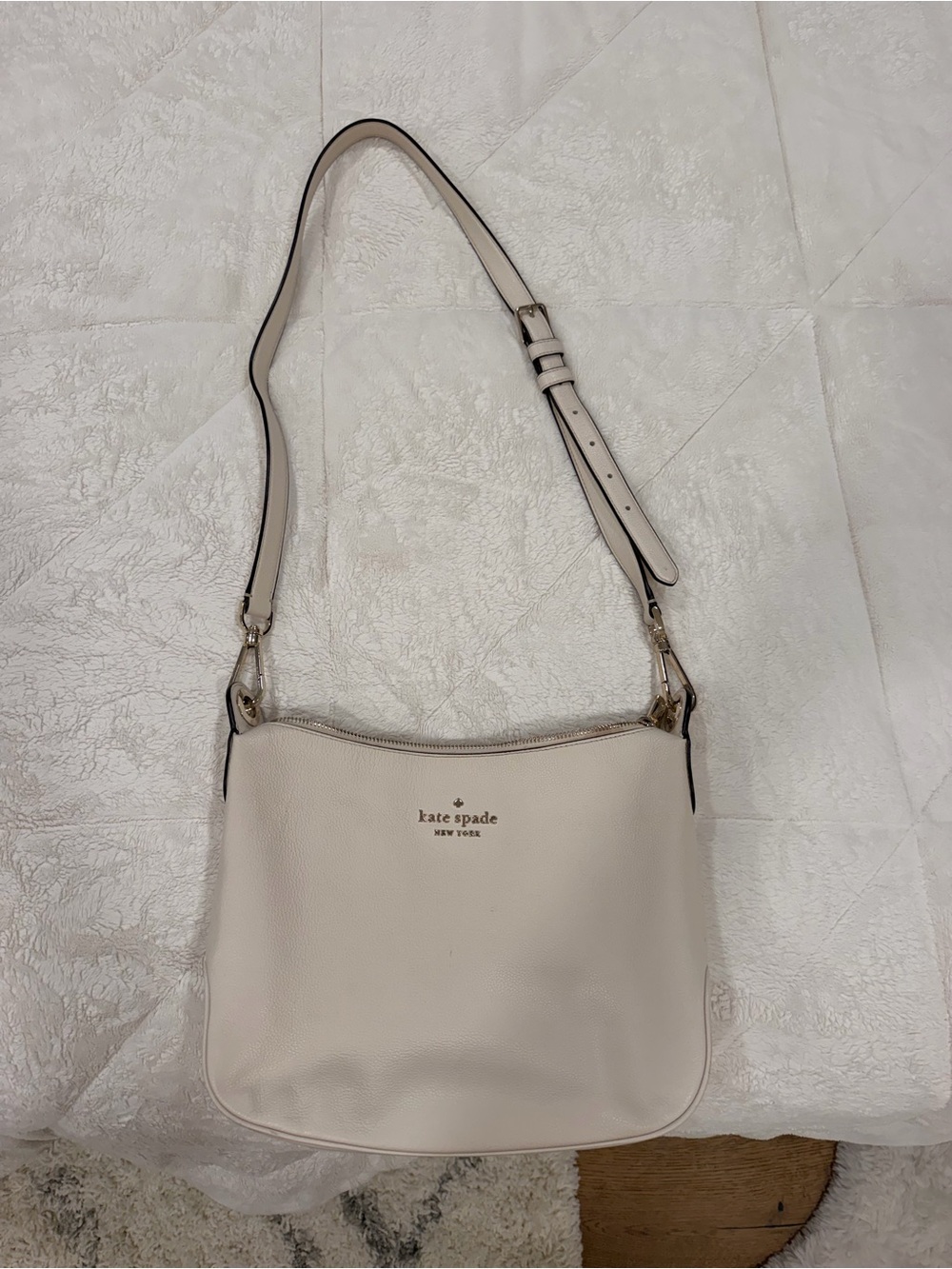 kate spade Cream Pebbled Leather Crossbody Bag